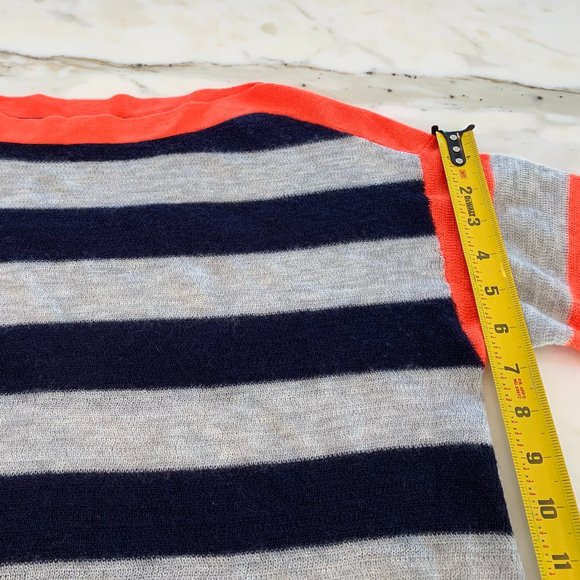 J.CREW NAVY GRAY ORANGE STRIPE CASHMERE SWEATER SIZE SMALL NWOTS! - Picture 12 of 16